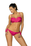 Flirty Ruffle Two-Piece Push-Up Swimsuit with Golden Bow