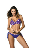 Patterned Push-Up Circuit Bra with Elegant Brooch Straps