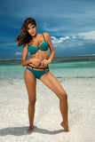 Stylish Two-Piece Push-Up Swimsuit with Decorative Straps