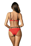 Stylish Push-Up Two-Piece Swimsuit with Decorative Straps