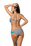 Two-Piece Twist Swimsuit with Push-Up Cups in Paradise Colors