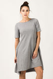 Stylish Sweatshirt Dress with Short Front and Longer Back