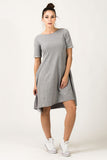 Stylish Sweatshirt Dress with Short Front and Longer Back