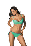 Feminine Two-Piece Swimsuit with Stylish Piping and Colors