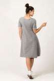 Stylish Sweatshirt Dress with Short Front and Longer Back