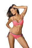 Feminine Two-Piece Swimsuit with Adjustable Straps and Piping