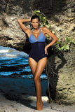 Fashionable Monokini Swimsuit with Tulle Sides & Push Up