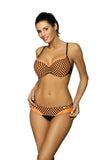 Trendy Two-Piece Swimsuit with Mesh Details and Push-Up Cups
