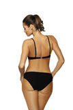 Trendy Two-Piece Swimsuit with Mesh Details and Push-Up Cups