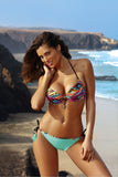 Paradise Patterned Two-Piece Swimsuit with Tie-Front Bottoms