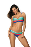 Gradient Two-Piece Swimsuit with Bardot Design