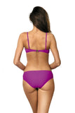 Rainbow Gradient Two-Piece Swimsuit with Bardot Design