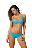 Elegant Two-Piece Swimsuit with Decorative Brooch Detail