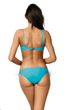 Elegant Two-Piece Swimsuit with Decorative Brooch Detail