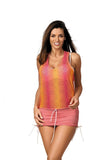 Semi-Sheer Openwork Tunic with Adjustable Drawstrings