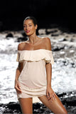 Feminine Frill Beach Cover-Up with Sheer Detailing