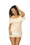 Feminine Frill Beach Cover-Up with Sheer Detailing