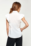 Charming Sleeveless Frilled Collar Shirt for Spring-Summer