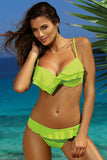 Feminine Two-Piece Swimsuit with Charming Frills