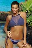 Stylish Two-Piece Mesh Bikini with Push-Up Bra