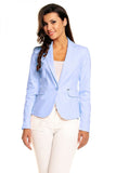 Elegant One-Button Jacket with Decorative Patches