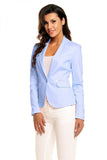 Elegant One-Button Jacket with Decorative Patches