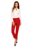 Elegant 7/8 Leg Trousers with Pockets and Zip Fly