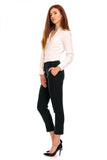 Elegant 7/8 Pants with Pockets and Chic Cut