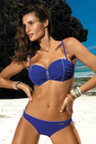 Elegant Two-Piece Swimsuit with Stunning Bra Brooch