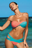 Twist Padded Two-Piece Swimsuit with Unique Cut and Colors