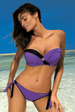 Elegant Two-Piece Swimsuit with Brooch Detail