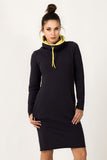 Colorful Sporty Dress with Pockets and Contrasting Collar