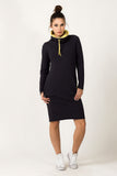 Colorful Sporty Dress with Pockets and Contrasting Collar