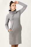Colorful Sporty Dress with Pockets and Contrasting Collar