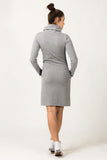Colorful Sporty Dress with Pockets and Turtleneck Effect