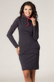 Colorful Sporty Dress with Pockets and Contrasting Collar