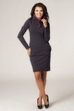 Colorful Sporty Dress with Pockets and Contrasting Collar