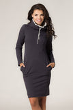 Colorful Sporty Dress with Pockets and Contrasting Collar