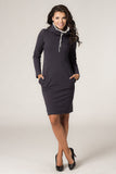 Colorful Sporty Dress with Pockets and Contrasting Collar