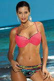 Ethno-Inspired Two-Piece Swimsuit with Push-Up Cups