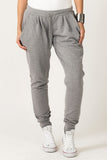 Fashionable Light Grey Sweatpants with Wide Ribbed Cuffs