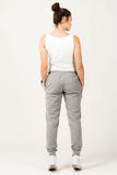 Fashionable Light Grey Sweatpants with Wide Ribbed Cuffs