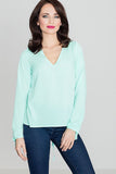 Chic Heart Neckline Blouse with Tied Sleeves and Back Tie