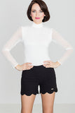 Cut-Out Bottom Shorts with Side Zip Closure
