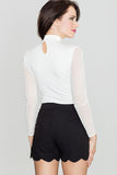 Cut-Out Bottom Shorts with Side Zip Closure