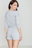 Chic Knitwear Overall with 3/4 Sleeves and V Neckline