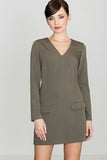 Elegant Straight Cut Dress with Shaping Darts
