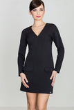 Elegant Straight Cut Dress with Shaping Darts and Zipper