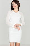 Elegant Sporty Stretch Cotton Dress with Mesh Sleeves