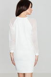 Elegant Sporty Stretch Cotton Dress with Mesh Sleeves